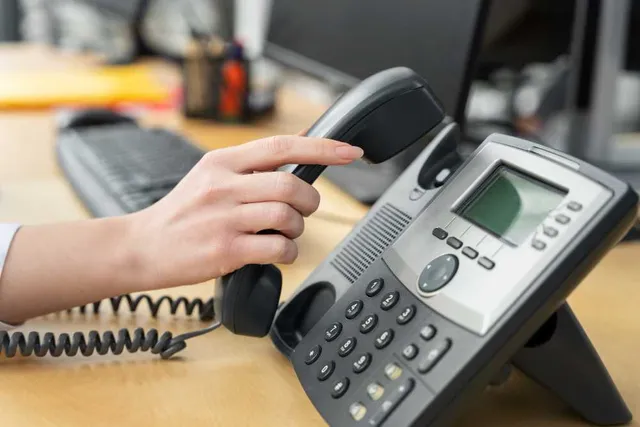 Close up person working call center
